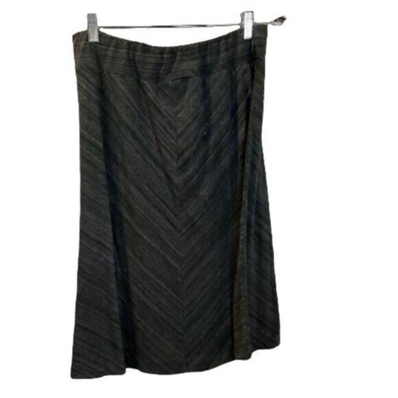 Ava & Viv Grey V Striped Pull Up Stretch Knee Length Skirt Size X  (plus‎ size) - Picture 3 of 5